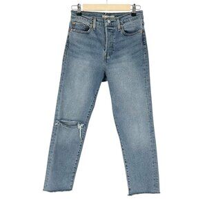 Levi's Wedgie Straight Leg Ankle Jeans with Distressed Knee